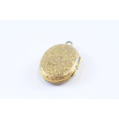 112 - 3 X 9ct Gold Back And Front Antique Enamel Mourning Lockets - As Seen (9.1g)