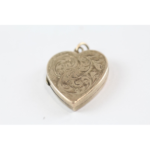 115 - 2 X 9ct Gold Back And Front Antique Heart Shaped Lockets (5.2g)