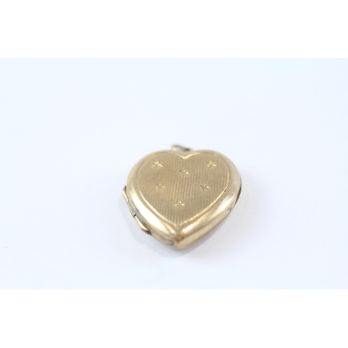 116 - 3 X 9ct Gold Back And Front Vintage Heart Shaped Lockets (10.1g)