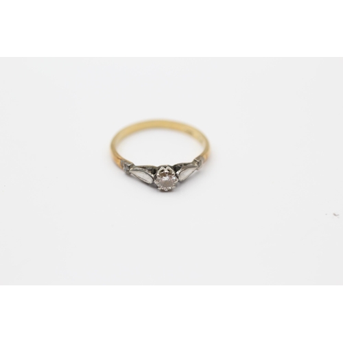 22 - 18ct Gold Diamond Solitaire Ring (1.9g) Size  L