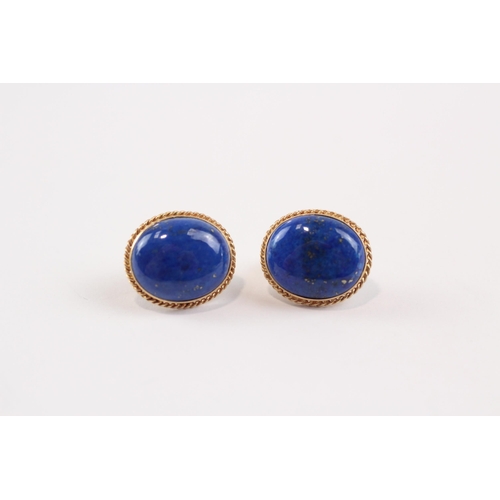 221 - 14ct Gold Lapis Lazuli Marge Stud Earrings (2.8g)