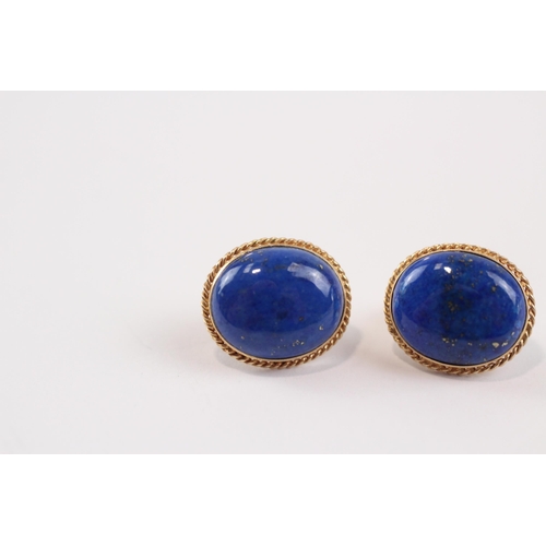 221 - 14ct Gold Lapis Lazuli Marge Stud Earrings (2.8g)