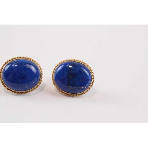 221 - 14ct Gold Lapis Lazuli Marge Stud Earrings (2.8g)