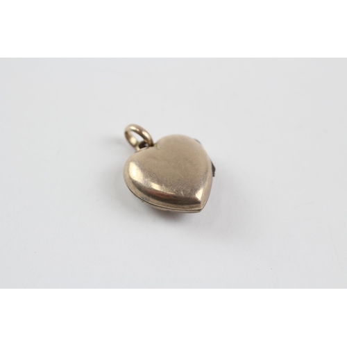 230 - 9ct Gold Back & Front Heart Locket Pendant (3.4g)