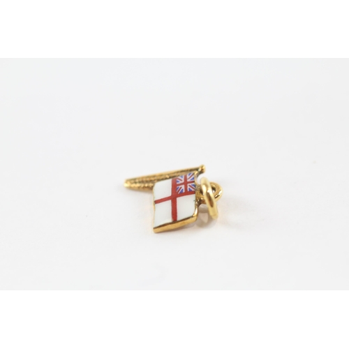 252 - 9ct Gold Enamelled Flag Pendant (0.9g)