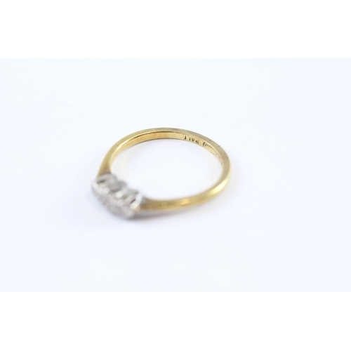 262 - 18ct Gold Old Cut Diamond Three Stone Ring (2.3g) Size  M