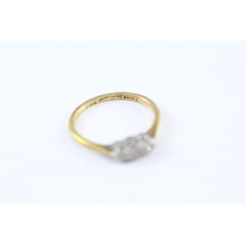 262 - 18ct Gold Old Cut Diamond Three Stone Ring (2.3g) Size  M