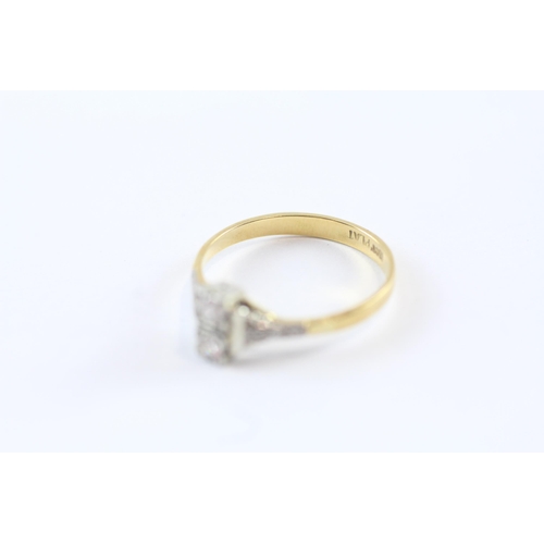 264 - 18ct Gold Diamond Two Stone Ring (2.8g) Size  Q