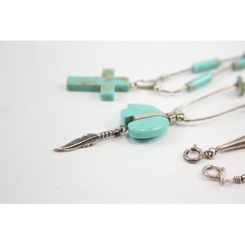 273 - A Collection Of Silver Navajo Jewellery Including Quoc Turquoise (23g)