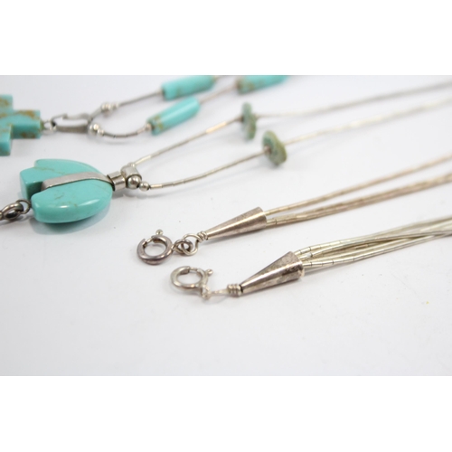 273 - A Collection Of Silver Navajo Jewellery Including Quoc Turquoise (23g)