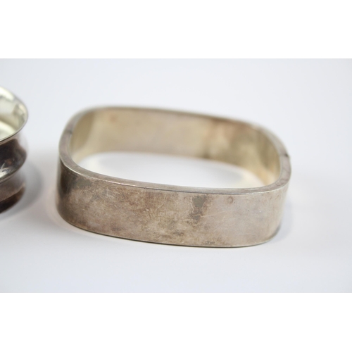 278 - Three Silver Modernist Bangles (72g)