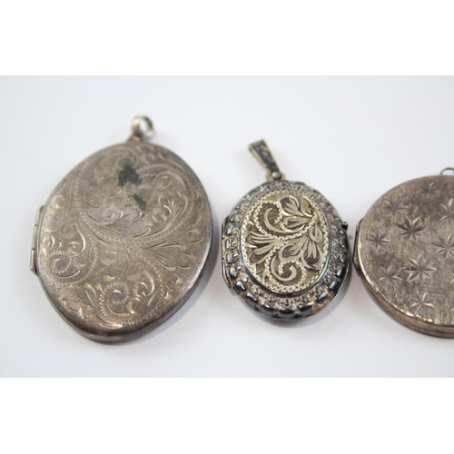 309 - Five Silver Lockets With Etched Designs (41g)