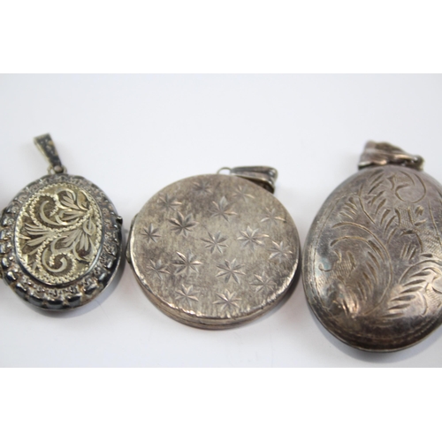 309 - Five Silver Lockets With Etched Designs (41g)