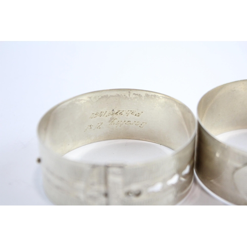 314 - Two Silver Machine Etched Buckle Bangles Including Charles Horner (59g)