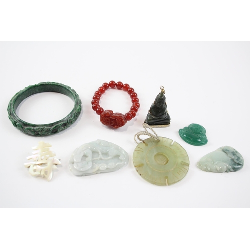 316 - A Collection Of Oriental Jewellery Including Jade (140g)