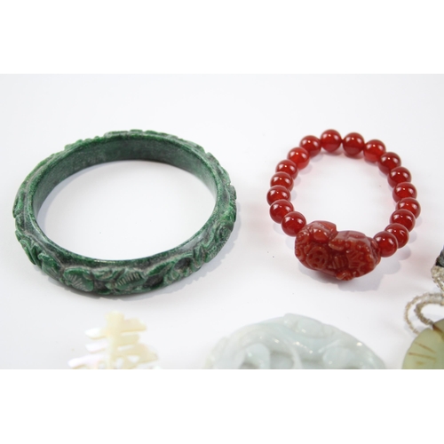 316 - A Collection Of Oriental Jewellery Including Jade (140g)