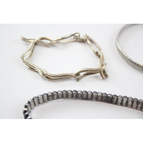 317 - Five Silver Bracelets Including Modernist Style (74g)