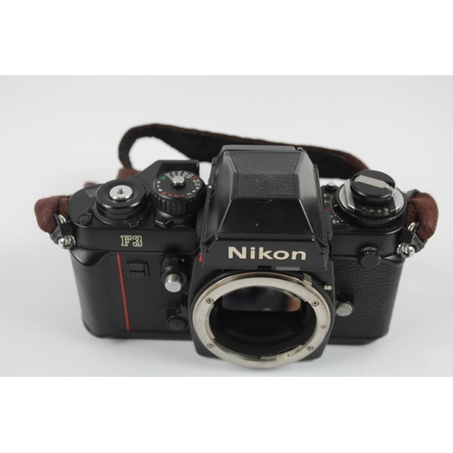 325 - Nikon F3 SLR FILM CAMERA Body Only w/ Camera Strap WORKING