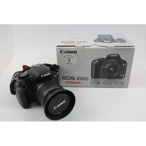 339 - Canon EOS 450D DSLR DIGITAL CAMERA w/ Canon EF-S 18-55mm Lens WORKING