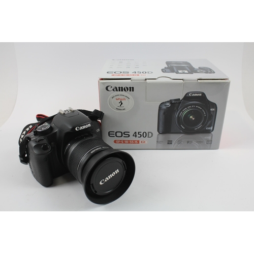 339 - Canon EOS 450D DSLR DIGITAL CAMERA w/ Canon EF-S 18-55mm Lens WORKING