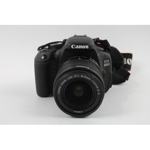 344 - Canon EOS 600D DSLR DIGITAL CAMERA w/ Canon EF-S 18-55mm F/3.5-5.6 Lens WORKING