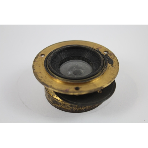 364 - 3 Brass Unbranded Antique Lenses