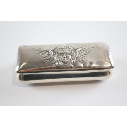 389 - Antique Edwardian Hallmarked 1902 Birmingham Sterling Silver Trinket Box (43g)