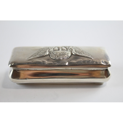 389 - Antique Edwardian Hallmarked 1902 Birmingham Sterling Silver Trinket Box (43g)