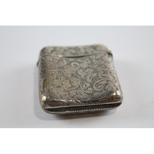 392 - Antique Victorian 1889 Birmingham Sterling Silver Vesta / Match Case (32g)