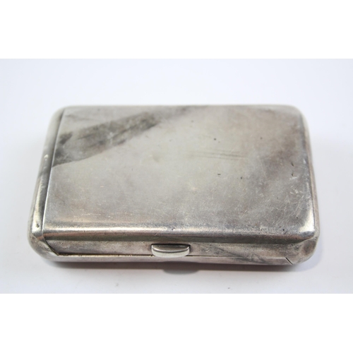 394 - Antique Victorian 1887 Sterling Silver Art Nouveau Cigarette Case (115g)