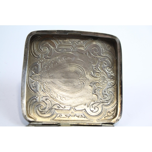 395 - Antique / Vintage Stamped .925 Sterling Silver Art Nouveau Cigarette Case (74g)