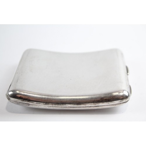 397 - Antique Hallmarked 1919 Birmingham Sterling Silver Cigarette Case (128g)