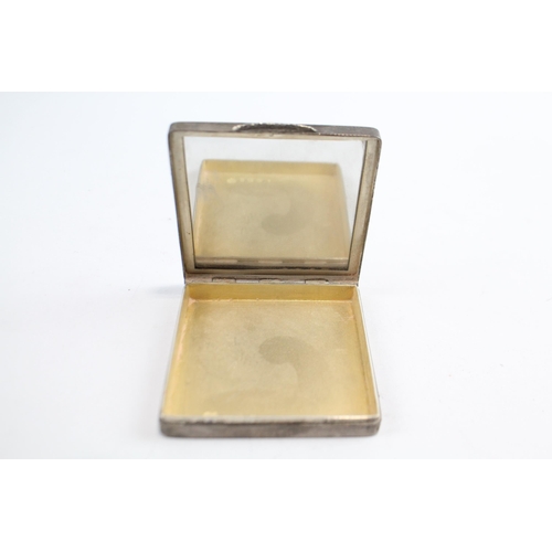 413 - Vintage Hallmarked 1940 Birmingham Sterling Silver Ladies Powder Compact (89g)