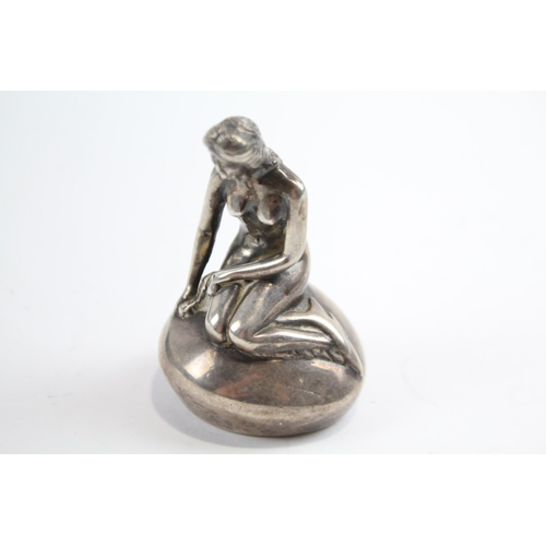 417 - Vintage .925 Sterling Silver Little Mermaid Danish Statue Souvenir (93g)