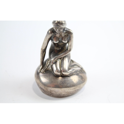 417 - Vintage .925 Sterling Silver Little Mermaid Danish Statue Souvenir (93g)