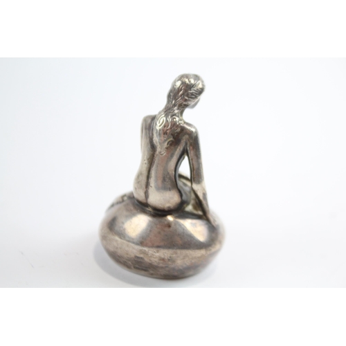 417 - Vintage .925 Sterling Silver Little Mermaid Danish Statue Souvenir (93g)