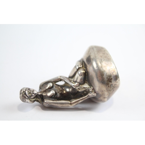 417 - Vintage .925 Sterling Silver Little Mermaid Danish Statue Souvenir (93g)