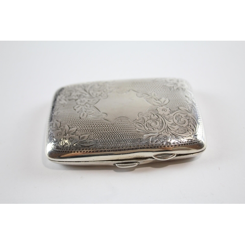 422 - Antique Edwardian Hallmarked 1909 Birmingham Sterling Silver Cigarette Case 59g