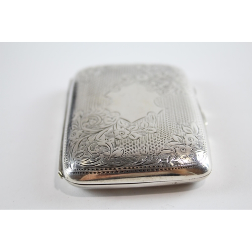 422 - Antique Edwardian Hallmarked 1909 Birmingham Sterling Silver Cigarette Case 59g