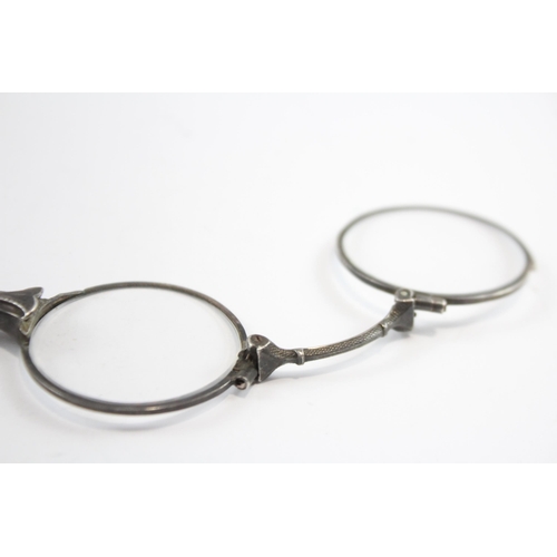 430 - Antique / Vintage Stamped .935 Silver French Lorngette Foldable Spectacles (31g)