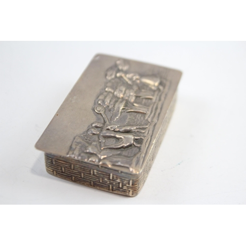 450 - Vintage 1995 Import London Sterling Silver Figural Snuff / Trinket Box (31g)