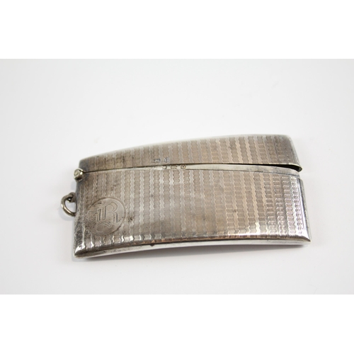 452 - Antique 1913  Birmingham Sterling Silver Curved Calling Card Case (36g)