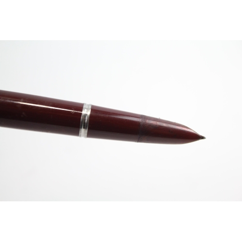 476 - Vintage Parker 51 Burgundy Fountain Pen w/ Rolled Gold Cap WRITING