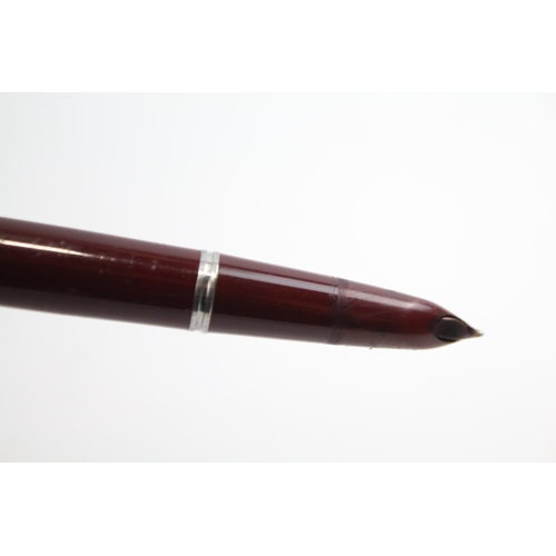 476 - Vintage Parker 51 Burgundy Fountain Pen w/ Rolled Gold Cap WRITING