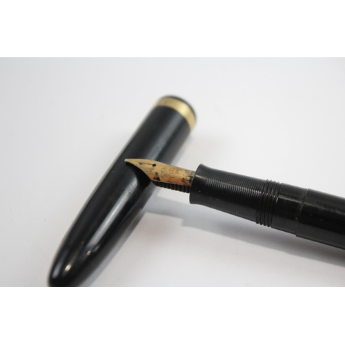 483 - Vintage Sheaffer Snorkel Black Fountain Pen w/ 14ct Gold Nib WRITING