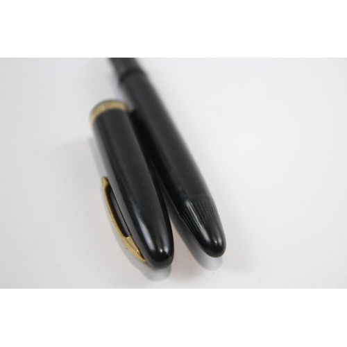 483 - Vintage Sheaffer Snorkel Black Fountain Pen w/ 14ct Gold Nib WRITING