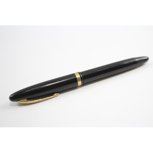 483 - Vintage Sheaffer Snorkel Black Fountain Pen w/ 14ct Gold Nib WRITING