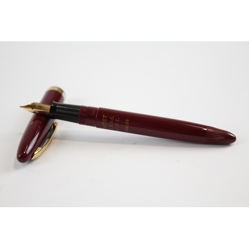 484 - Vintage Sheaffer Cadet Burgundy Fountain Pen w/ 14ct Gold Nib WRITING