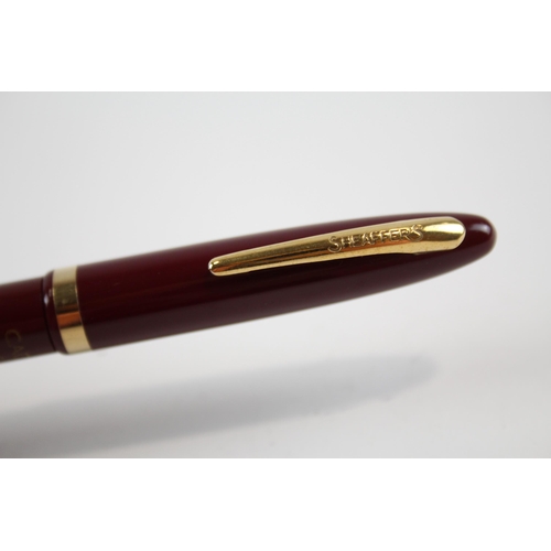 484 - Vintage Sheaffer Cadet Burgundy Fountain Pen w/ 14ct Gold Nib WRITING