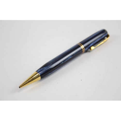 489 - Vintage Waterman 512V Navy Fountain Pen w/ 14ct Gold Nib, Pencil, Box Etc